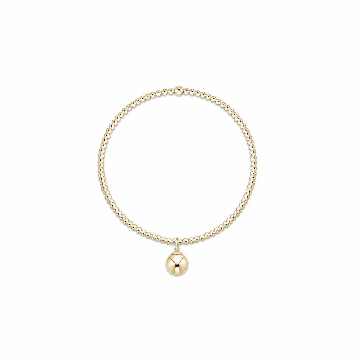 Classic Gold 2mm Bracelet - Classic Gold 8mm Charm