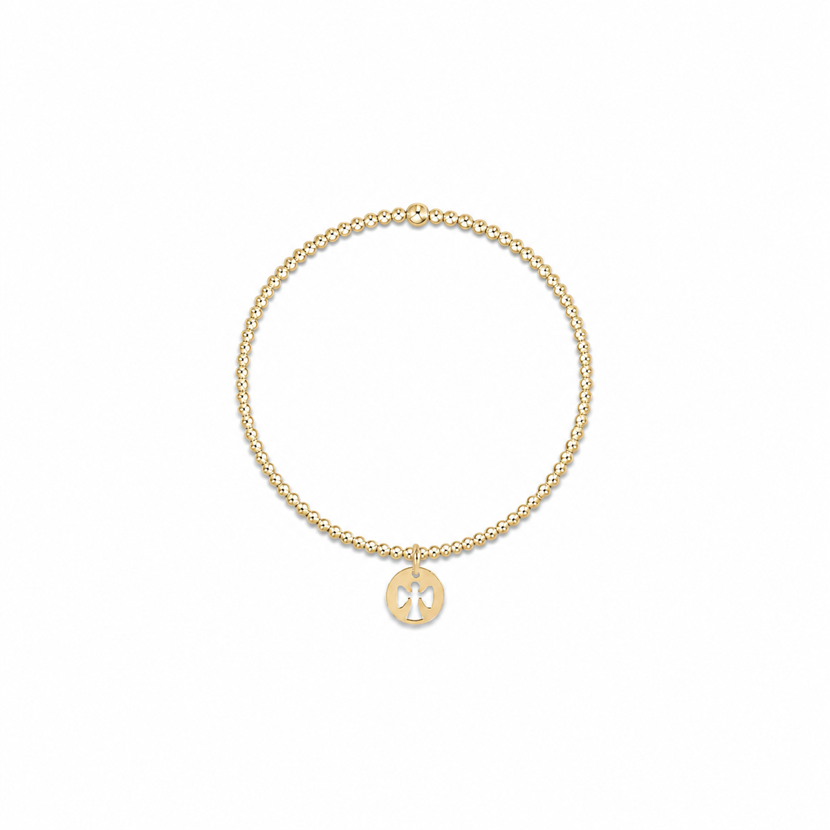 Classic Gold 2mm Bracelet - Guardian Angel Small Gold Disc