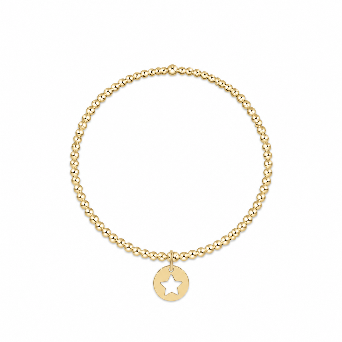 Classic Gold 2mm Bracelet - Star  Small Gold Disc