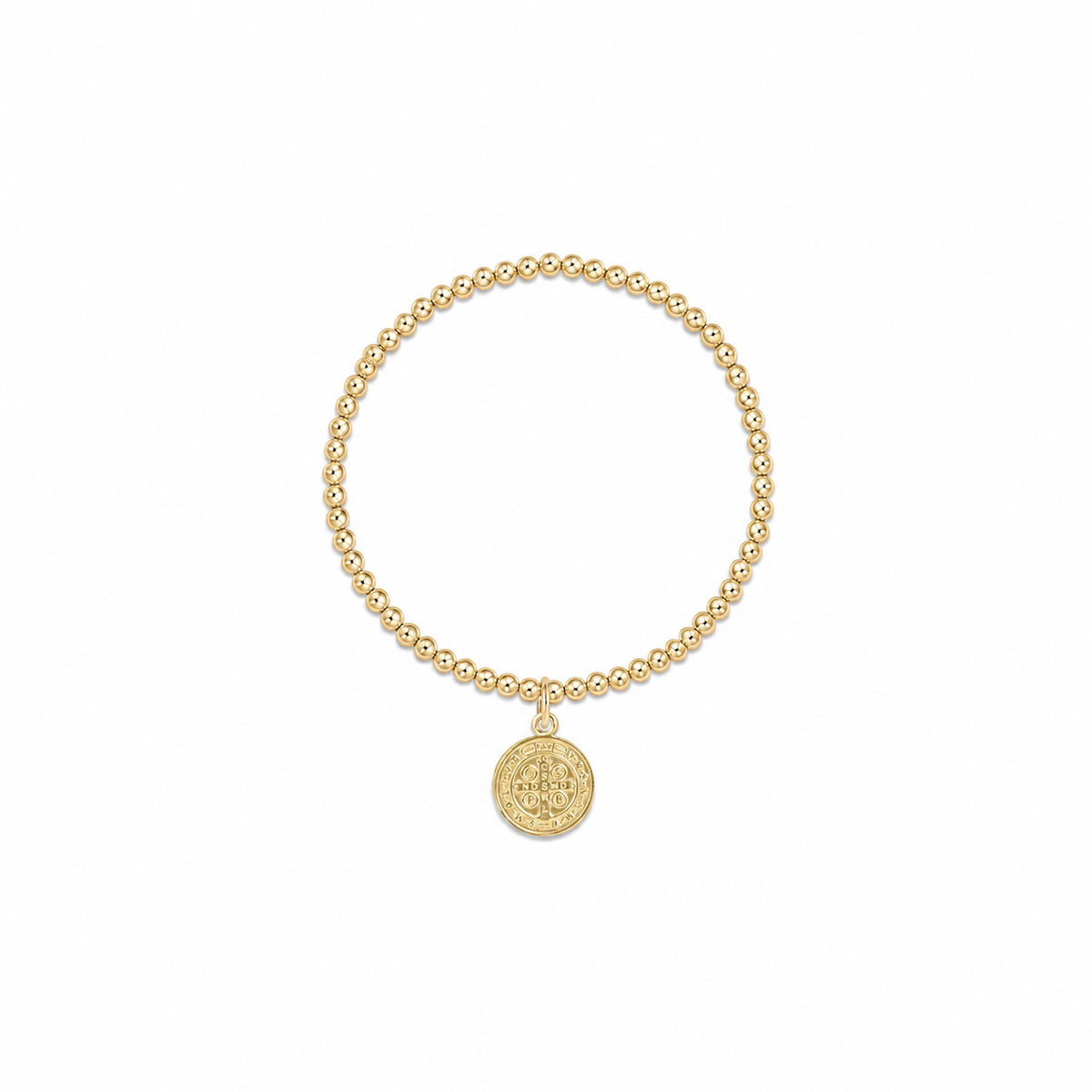 Classic Gold 3mm Bracelet - Blessing Gold Disc