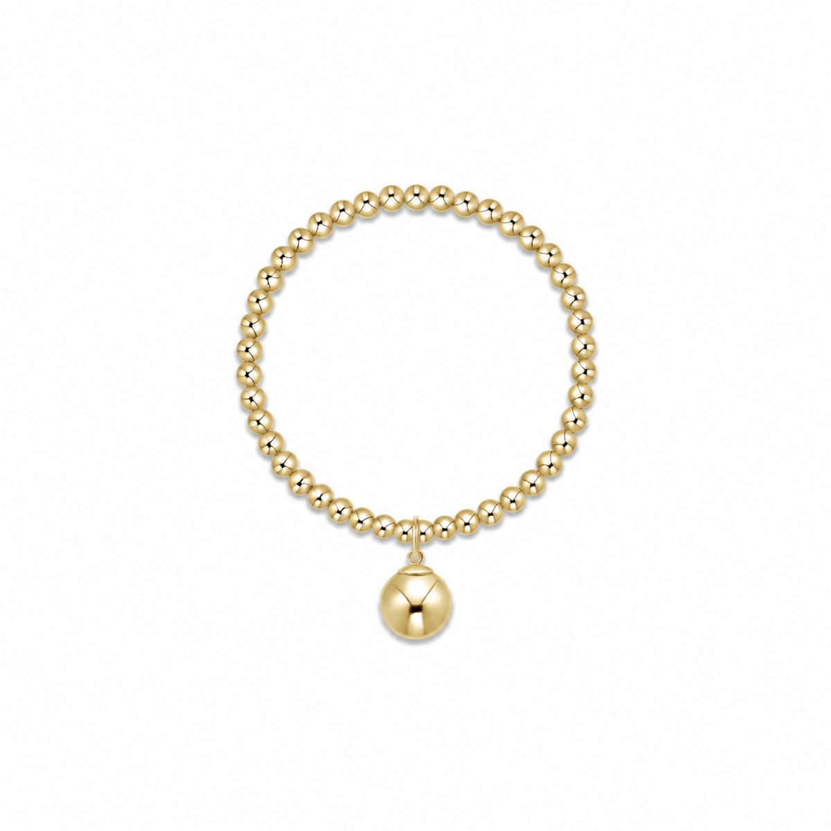 Classic Gold 3mm Bracelet - Classic Gold 10mm Charm