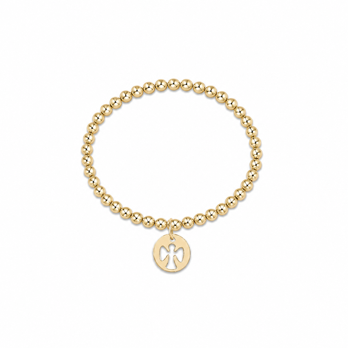 Classic Gold 3mm Bracelet - Guardian Angel Gold Disc