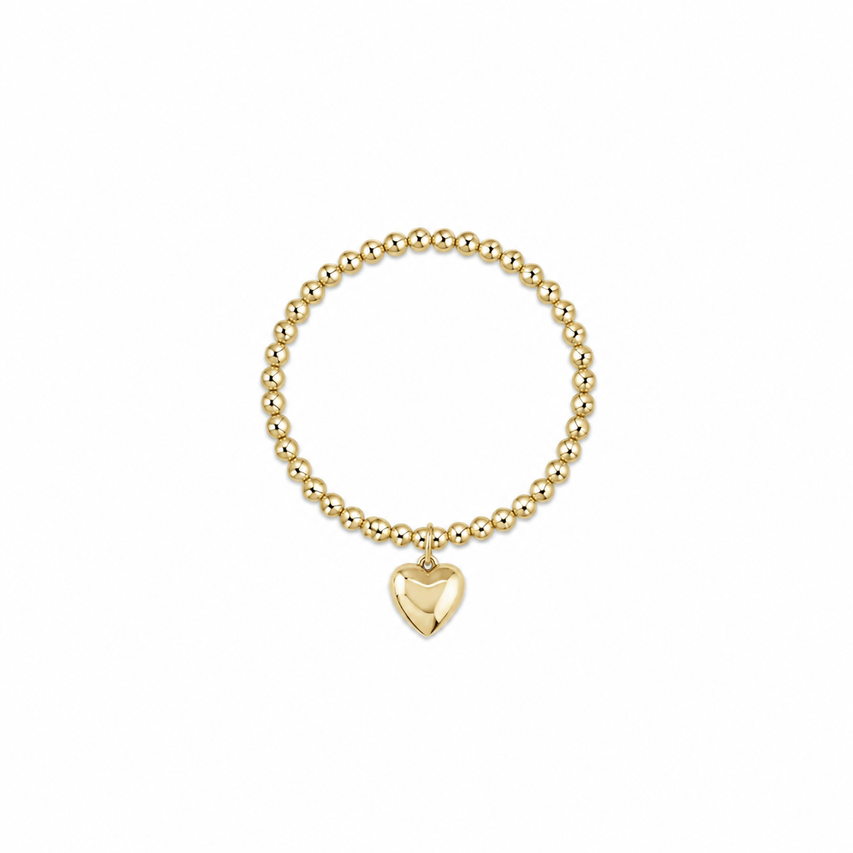 Classic Gold 3mm Bracelet - Love Plush Gold Charm