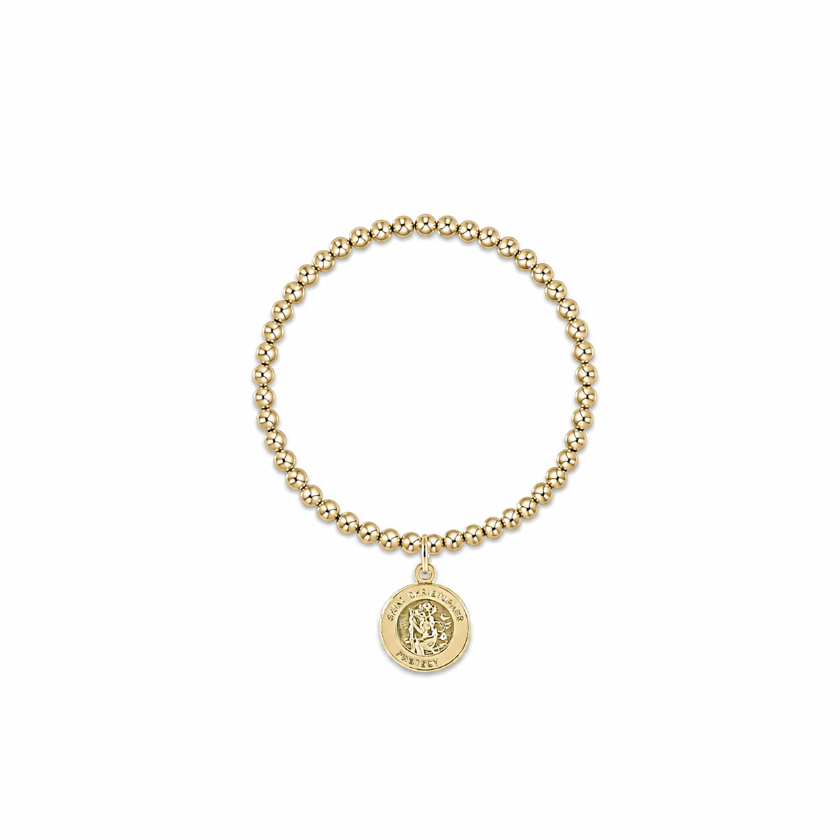 Classic Gold 3mm Bracelet - Protection Gold Disc