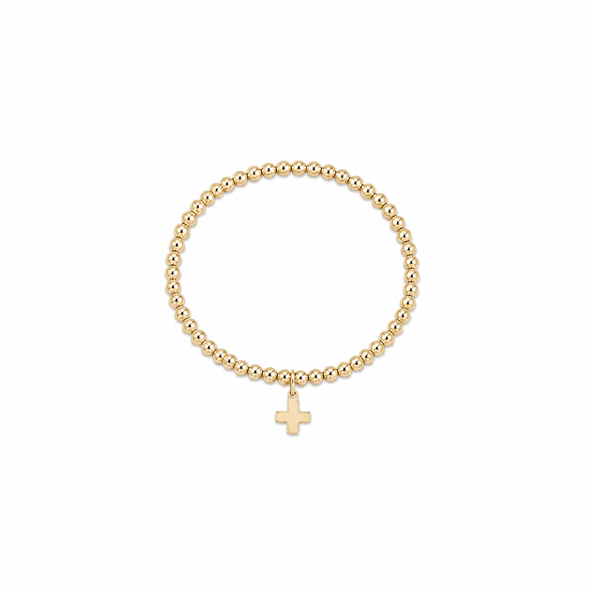 Classic Gold 3mm Bracelet - Signature Cross Gold Charm