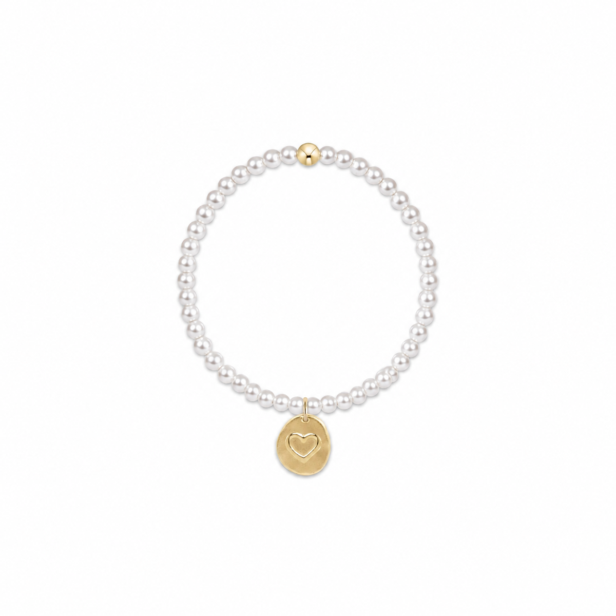 Classic Pearl 3mm Bracelet - Inspire Love Small Gold Disc