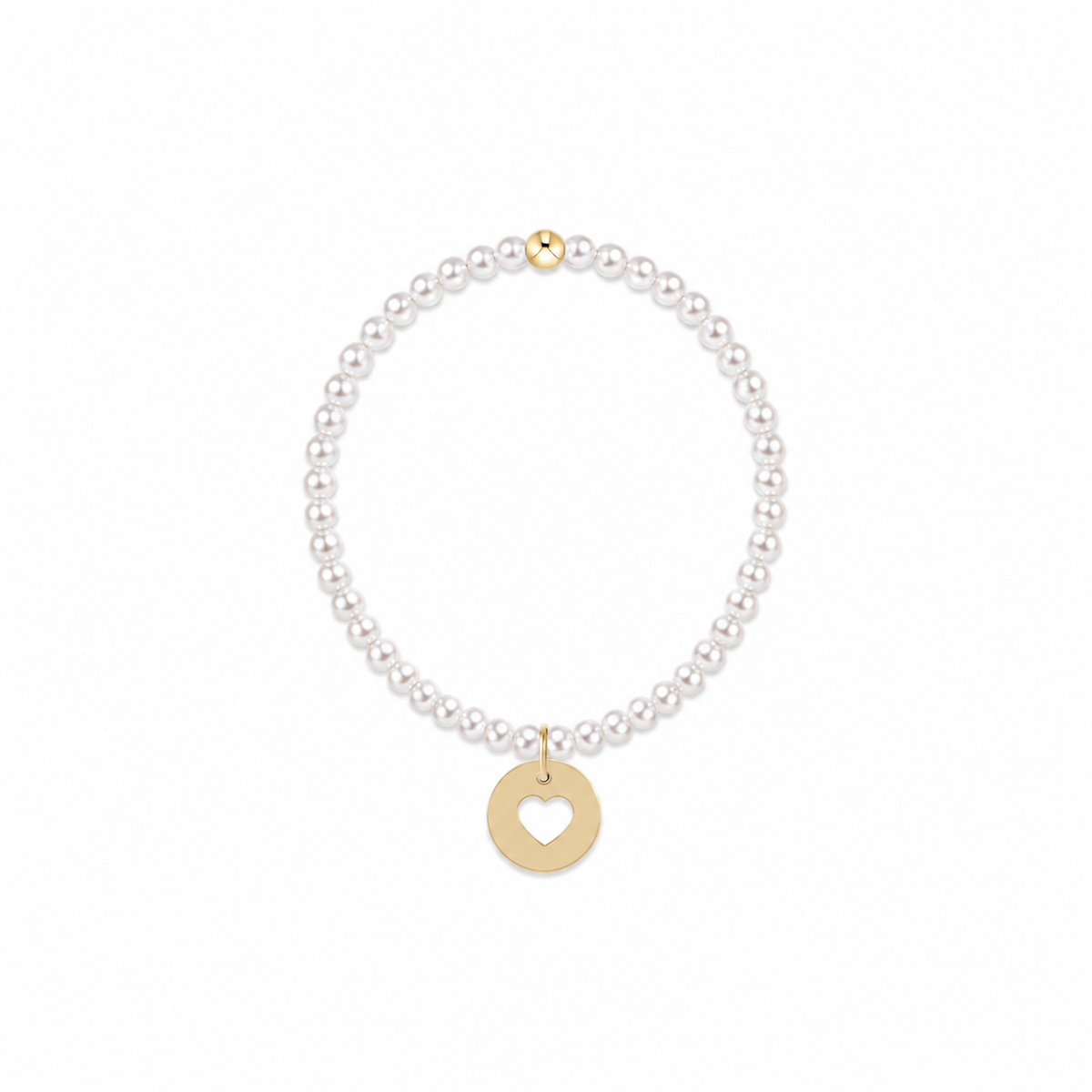 Classic Pearl 3mm Bracelet - Love Gold Disc