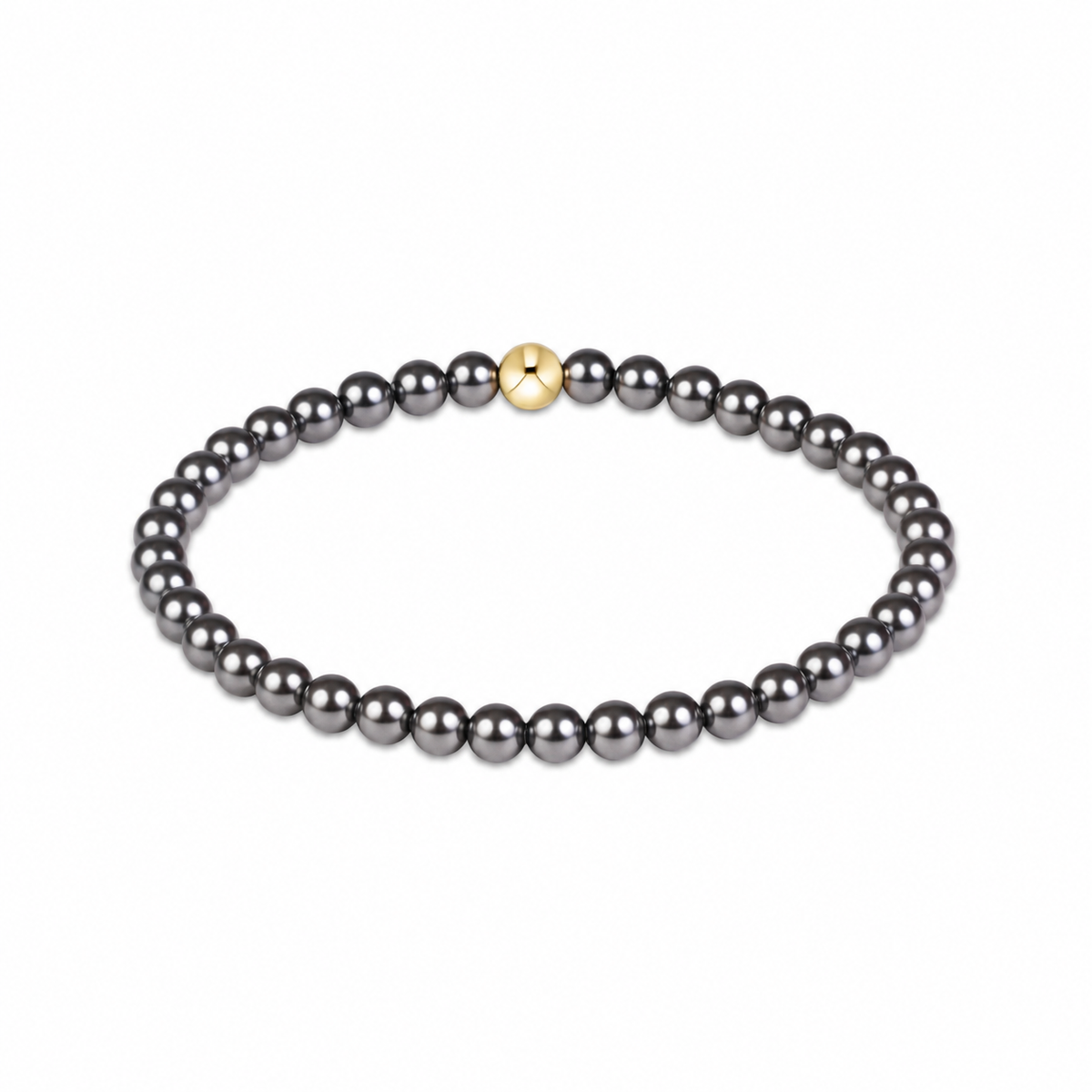 Classic Pearl Dark Grey 4mm Bracelet