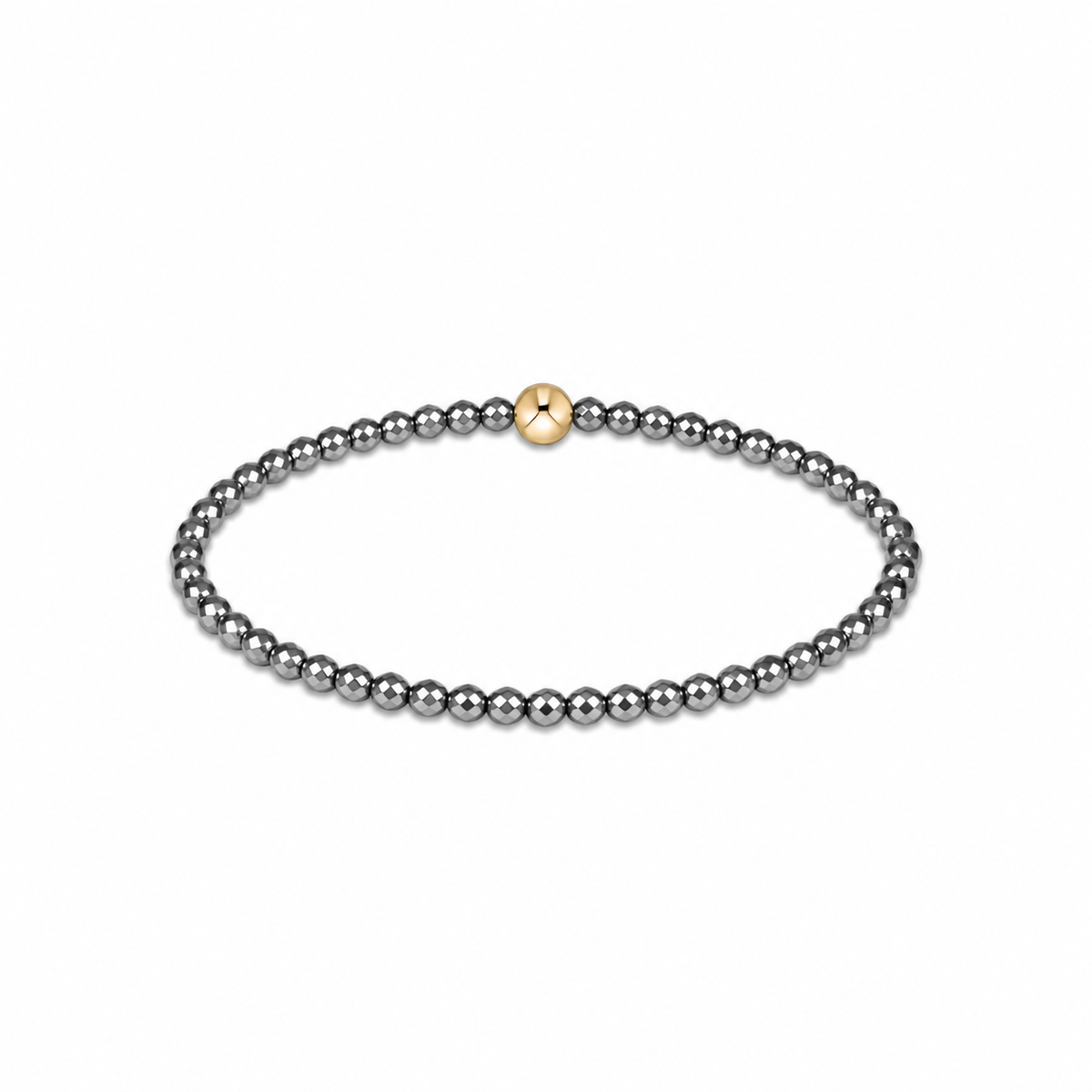 Classic Silver Faceted Hematite 2mm Bracelet