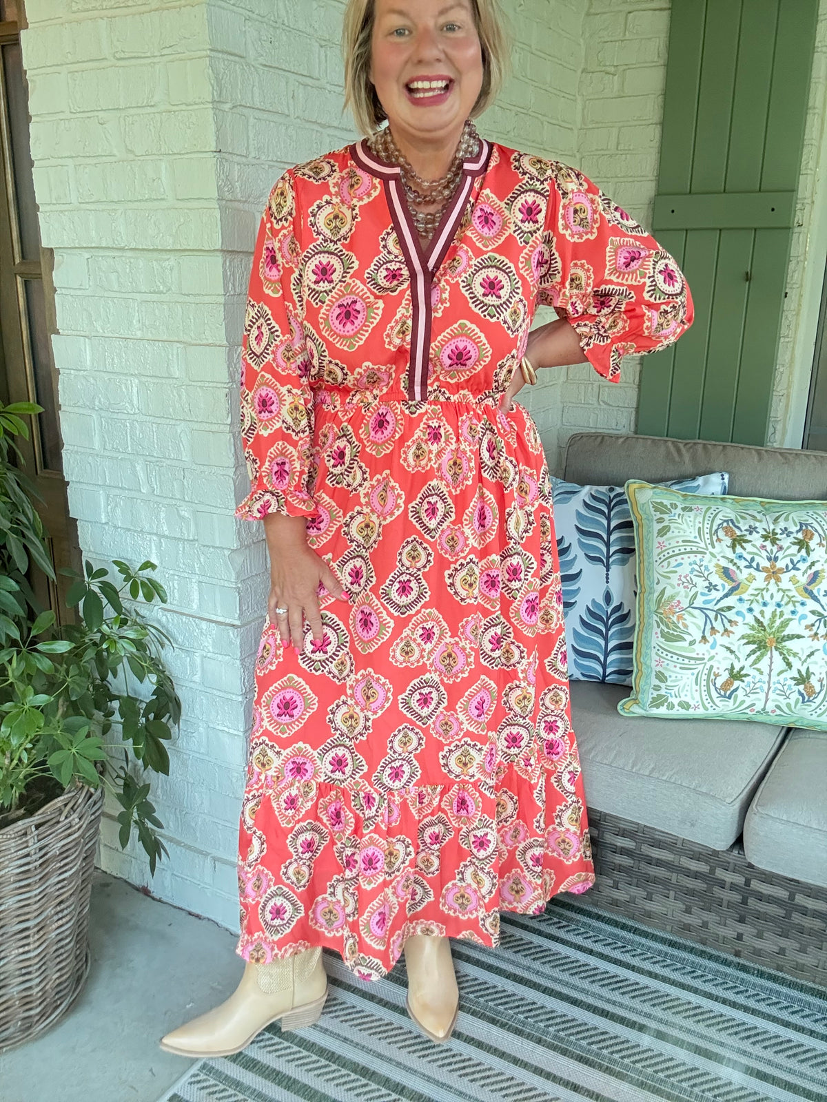 Palmer Orange Maxi Dress