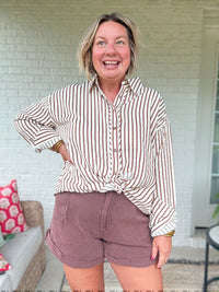 Rory Pleated Shorts - Mocha Brown