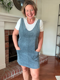Rosie Corduroy Romper - Cobalt