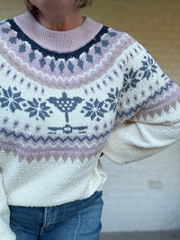 Snowglow Stitch Lavender and Blue Sweater