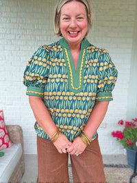 Tessa Tulip top - Teal