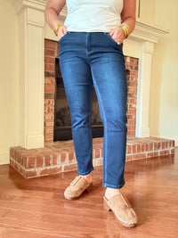 Carlene Vervet Mid Rise Ankle Slim Straight Jean