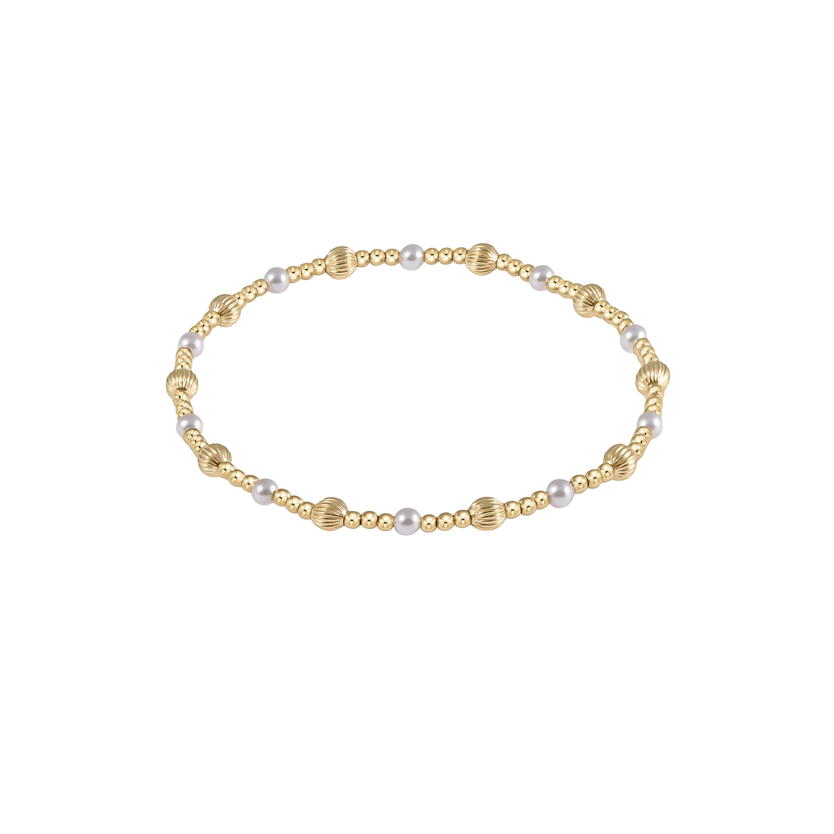 Dignity Sincerity Gold 4mm Bracelet - Pearl