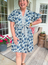 Garden Muse Tie Dress - Blue