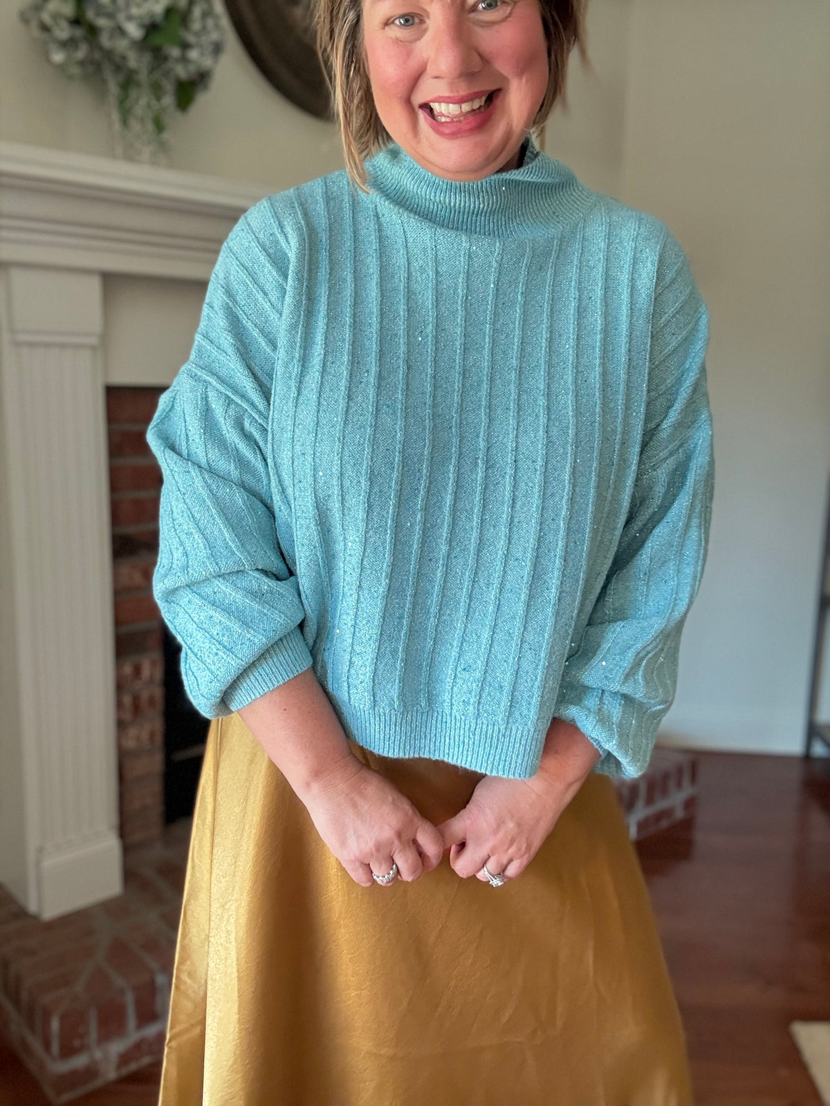 Misty Morning Aqua Sweater