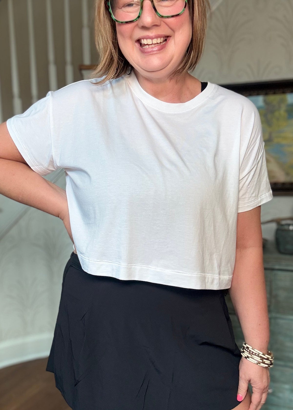 SPANX Cropped Tee - Vivid White