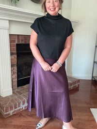 Plum Poetry Silky Skirt
