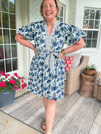Garden Muse Tie Dress - Blue