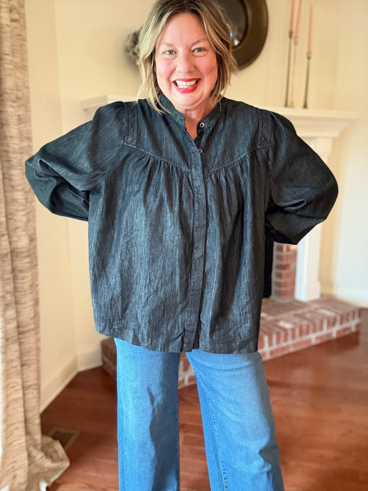 Cowgirl Crush Black Denim Top