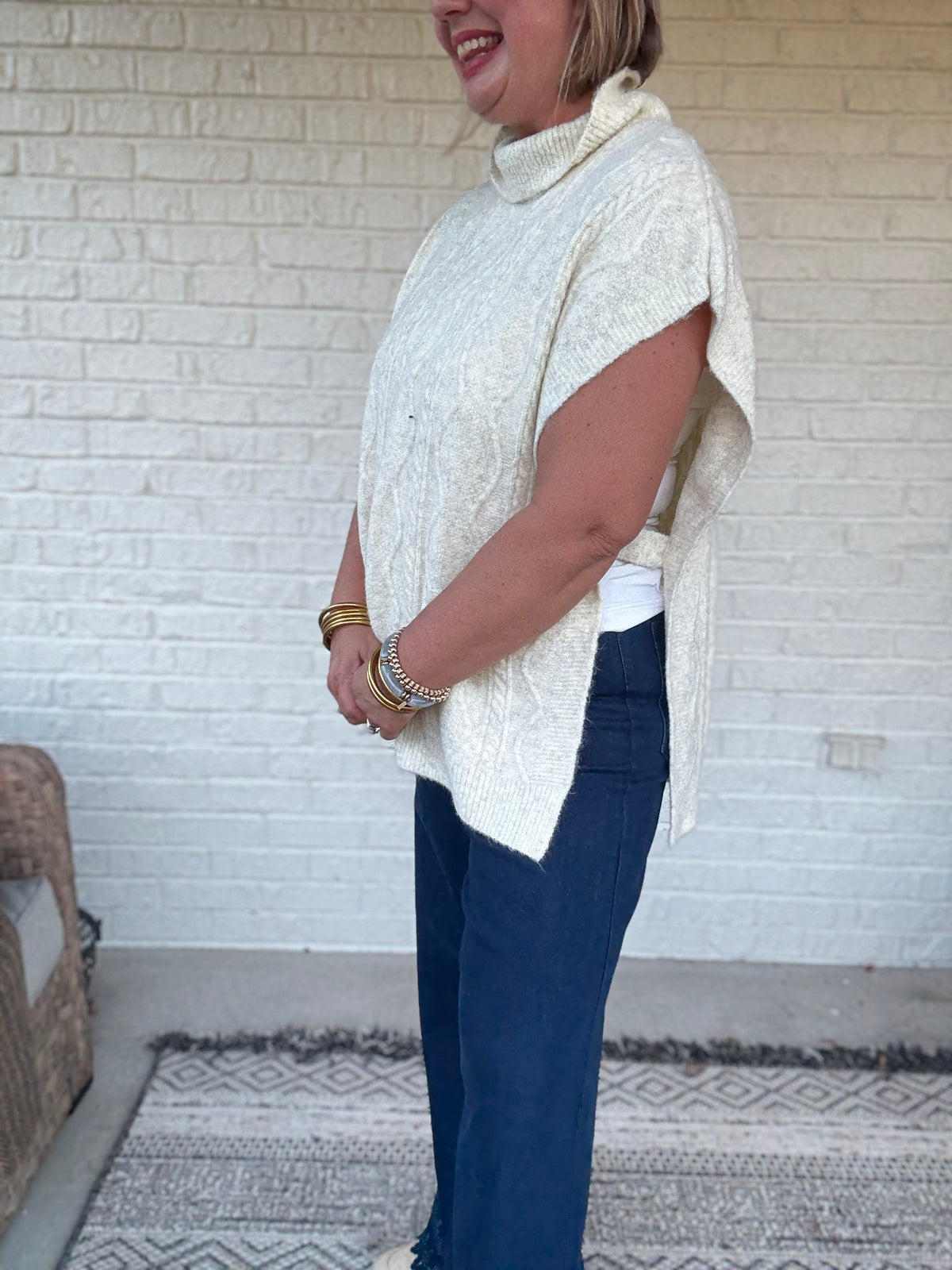 First Frost Off White Poncho