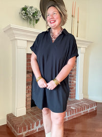 Simply Sweet Black Dress with Collar