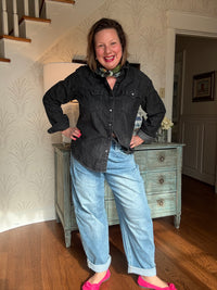 Kate Wind Snap Super High Rise Cuffed Barrel Jean