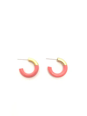 LIZ Small Hoop - Coral