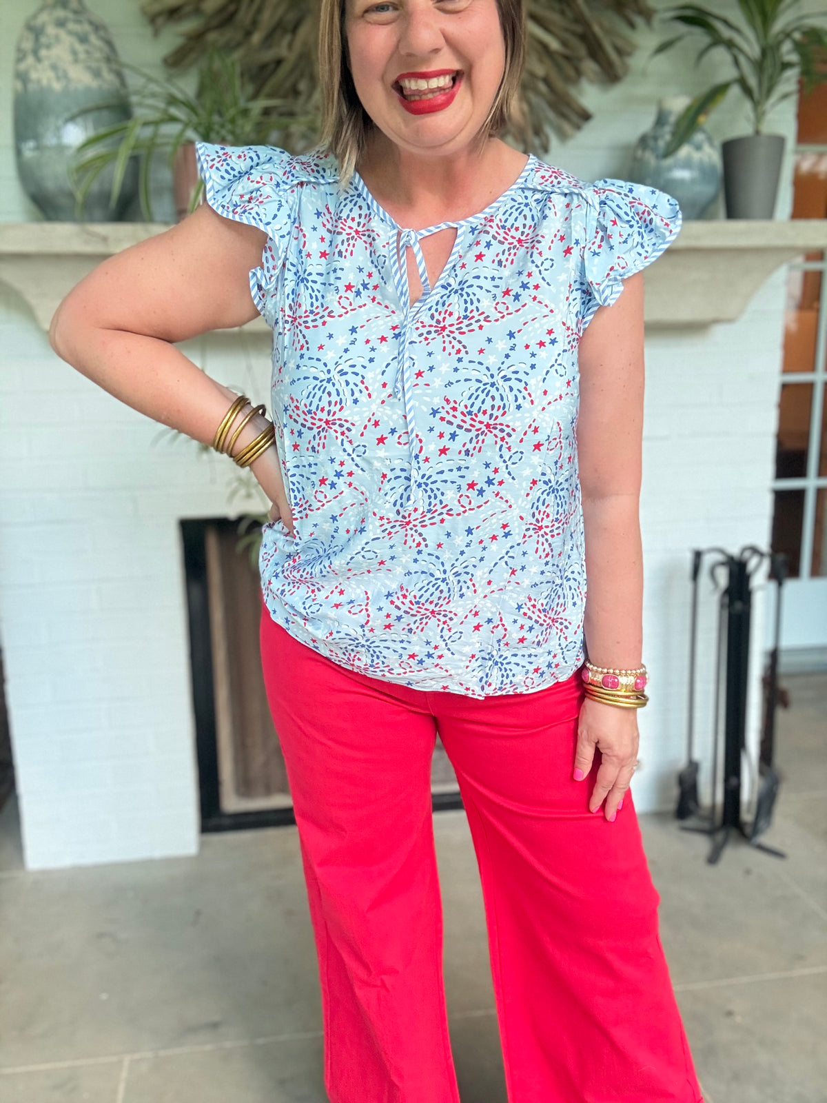 The Lydia Star Spangled Blue Top