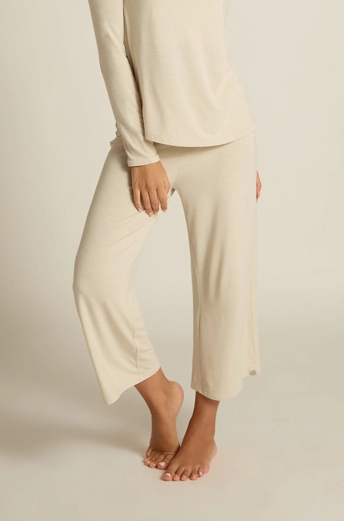 Wide Leg Capri | Oatmeal