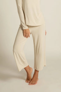 Wide Leg Capri | Oatmeal
