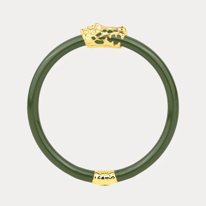 Fauna Crocodile All Weather Bangle - Jade