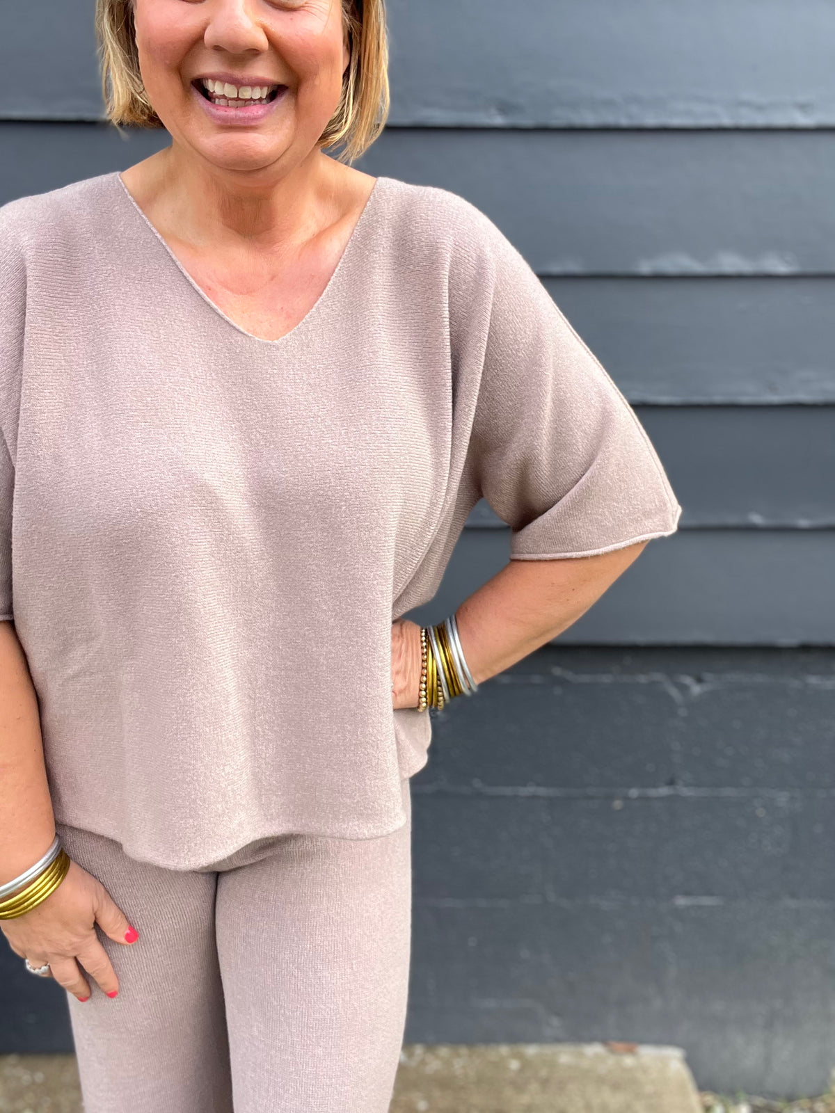 Coletta Short Sleeve Sweater - Taupe