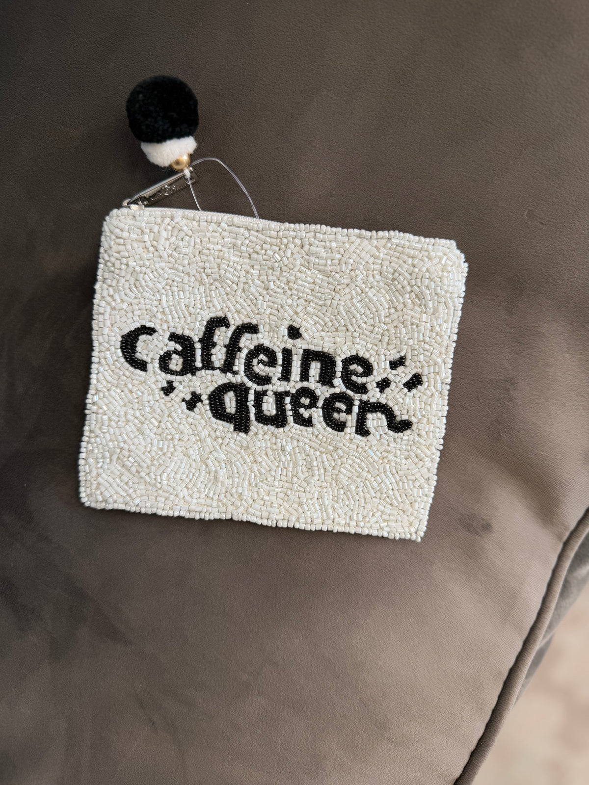 Caffeine Queen Beaded Coin Pouch