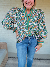 Geometric Print Blouse