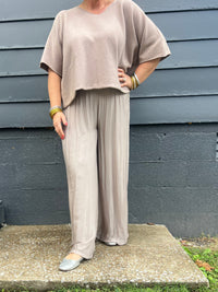 Madelyn Silk Pants - Taupe