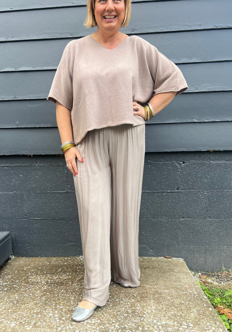 Madelyn Silk Pants - Taupe