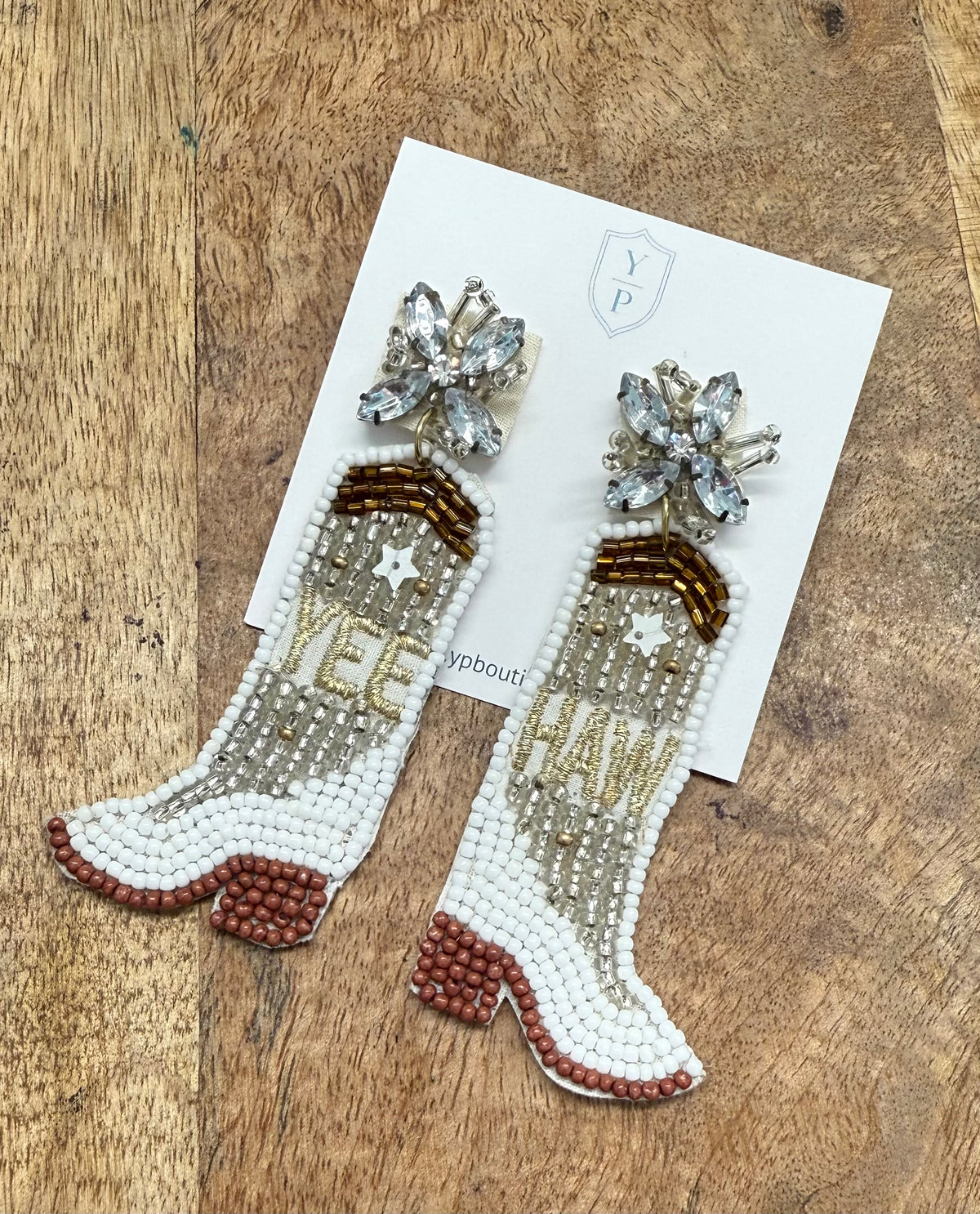 Beaded Cowboy Boots Earrings