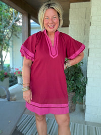 Cora Tunic Dress - Burgundy