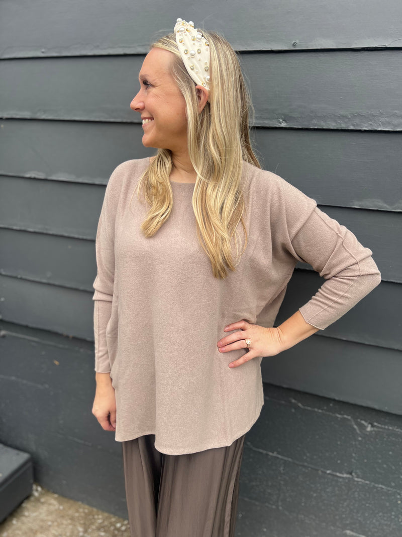 Daniella Boatneck Sweater - Taupe