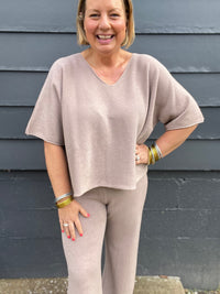 Coletta Short Sleeve Sweater - Taupe