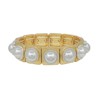 Gama Bracelet - Gold Pearl