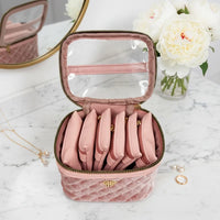 Getaway Jewelry Case - Blush Velvet Quilted