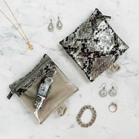 Getaway Jewelry Case - Silver Python