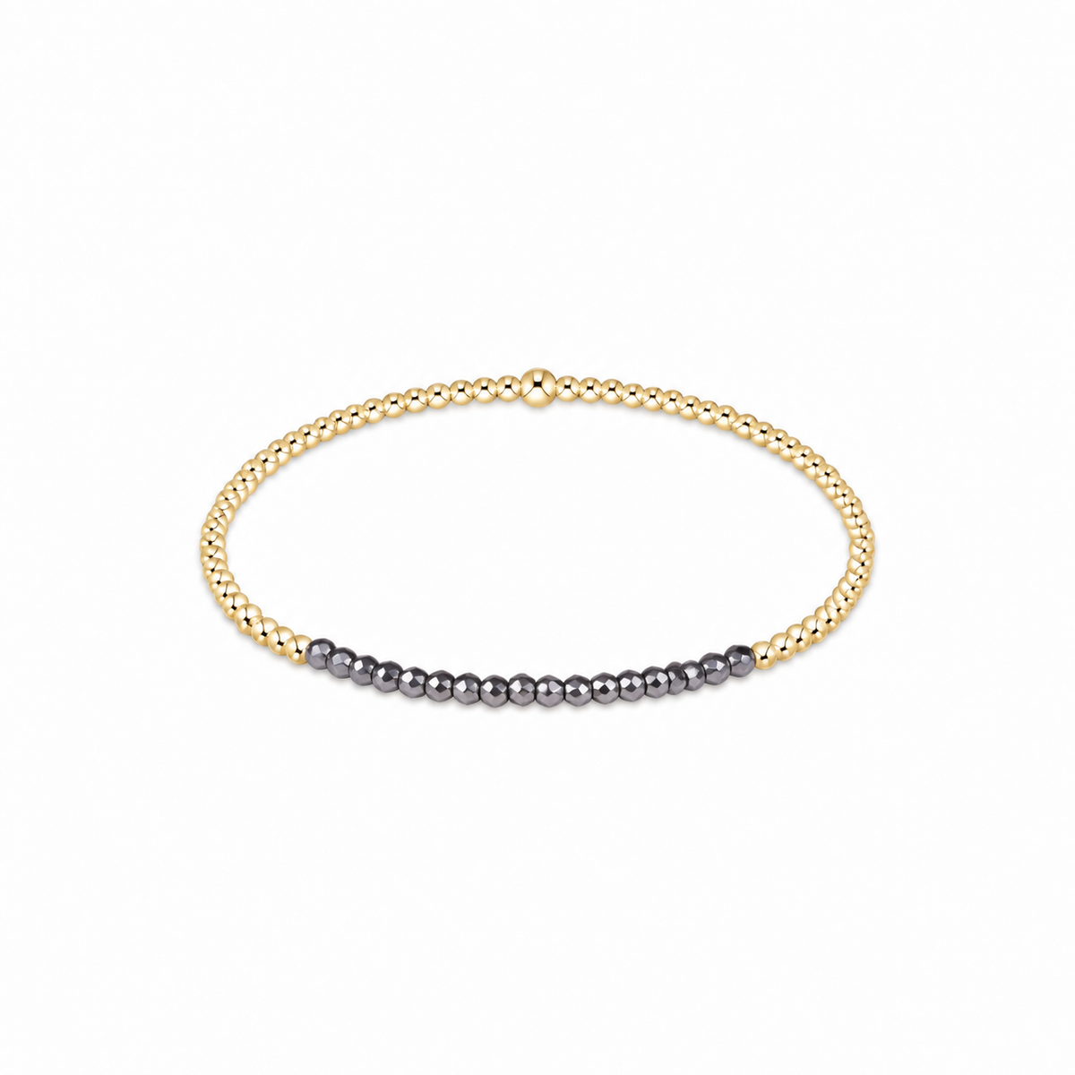 Gold Bliss Faceted Hematite 2mm Gold Bracelet