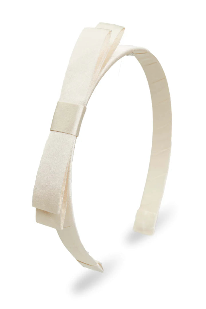 Sloane Mini Bow Headband - Cream