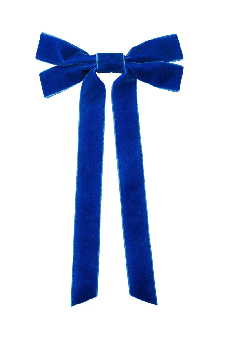 Viola Double Bow Barrette - Blue