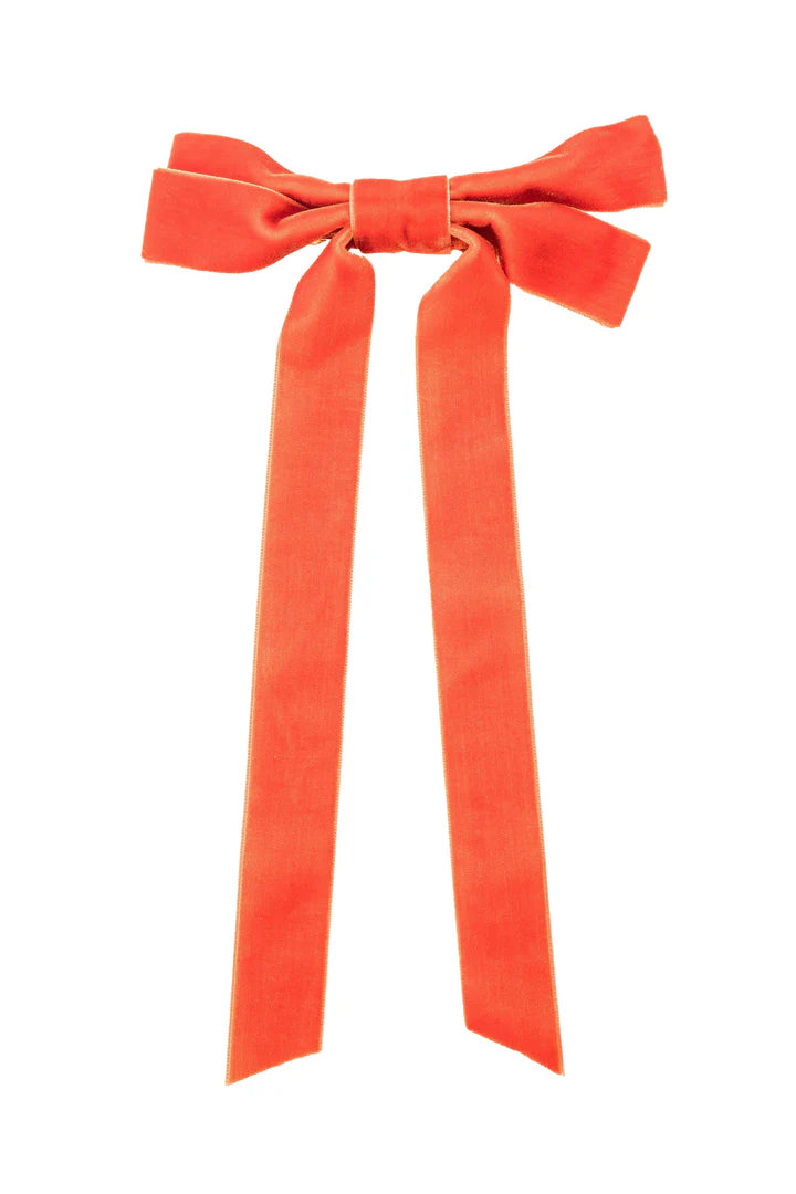 Viola Double Bow Barrette -  Orange